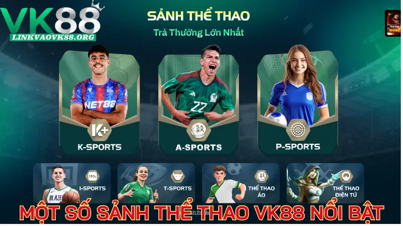 Một số sảnh thể thao VK88 nổi bật