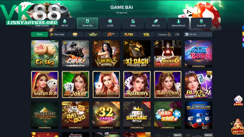 Những tựa game bài VK88 độc đáo, hấp dẫn nhất hiện nay